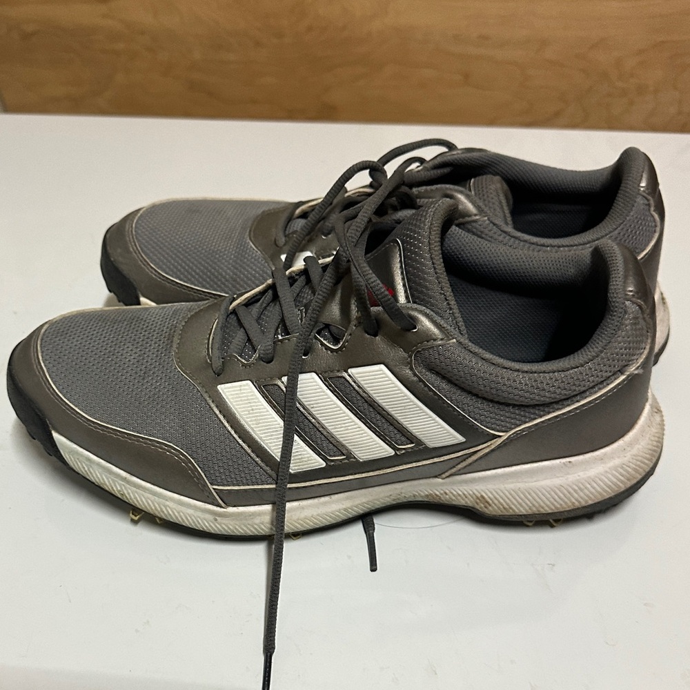 Men Adidas Golf Shoes Cleats Grey White EVM 004001